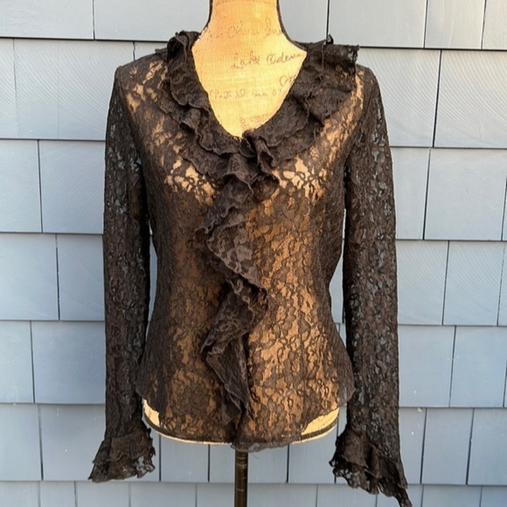 🖤🖤🖤Spenser Jeremy XL lace top blouse sexy ruffle romantic